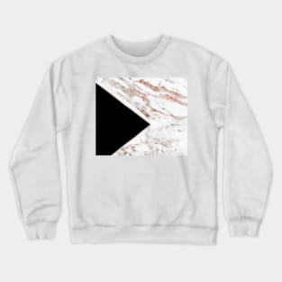 Jet black geo - rose gold marble Crewneck Sweatshirt